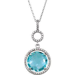 Sky Blue Topaz & 1/4 CTW Diamond 18