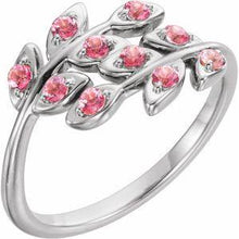 Load image into Gallery viewer, Baby Pink Topaz Leaf Design Ring
