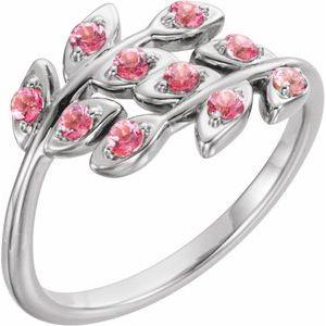 Baby Pink Topaz Leaf Design Ring