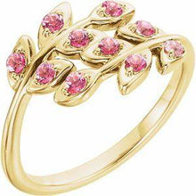 Load image into Gallery viewer, Baby Pink Topaz Leaf Design Ring
