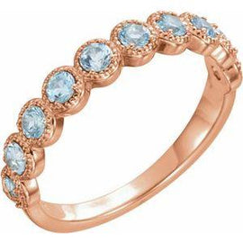 Aquamarine Beaded Ring