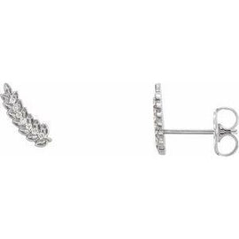 .03 CTW Diamond Leaf Ear Climbers