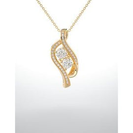 5/8 CTW Diamond Two Stone Pendant