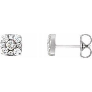 1/2 CTW Diamond Cluster Earrings