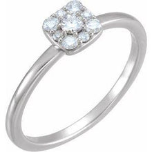 Load image into Gallery viewer, 1/4 CTW Diamond Stackable Square Cluster Ring
