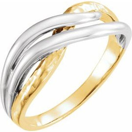 Overlap Hammered Ring