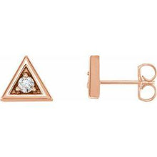 Load image into Gallery viewer, 1/8 CTW Diamond Triangle Earrings
