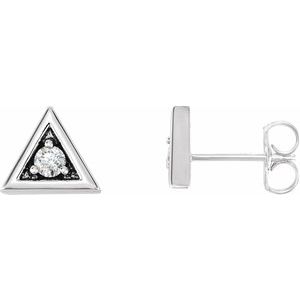 1/8 CTW Diamond Triangle Earrings