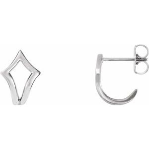 Geometric J-Hoop Earrings