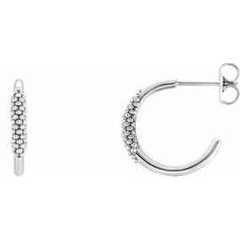 15.1 mm Beaded Hoop Earrings