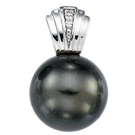 Tahitian Cultured Pearl & .01 CTW Diamond Pendant