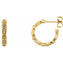 Load image into Gallery viewer, 1/8 CTW Diamond Hoop Earrings
