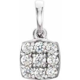 1/4 CTW Diamond Cluster Pendant