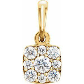 1/4 CTW Diamond Cluster Pendant