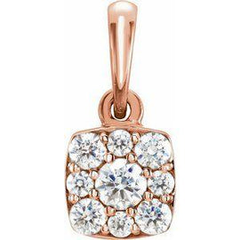 1/4 CTW Diamond Cluster Pendant