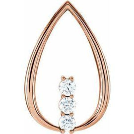 1/2 CTW Diamond 3-Stone Freeform Pendant