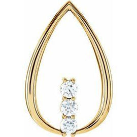 1/2 CTW Diamond 3-Stone Freeform Pendant