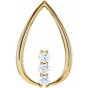 1/2 CTW Diamond 3-Stone Freeform Pendant