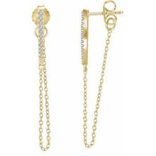 Load image into Gallery viewer, 1/10 CTW Diamond Chain Earrings
