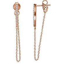 Load image into Gallery viewer, 1/10 CTW Diamond Chain Earrings
