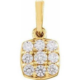 1/4 CTW Diamond Cluster Pendant