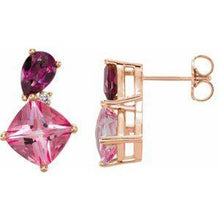 Load image into Gallery viewer, Multi-Gemstone &amp; .03 CTW Diamond Earrings
