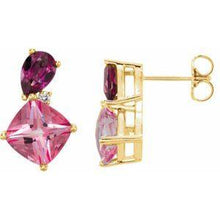 Load image into Gallery viewer, Multi-Gemstone &amp; .03 CTW Diamond Earrings
