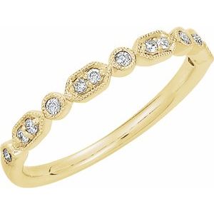 14K Yellow 1/8 CTW Natural Diamond Stackable Ring