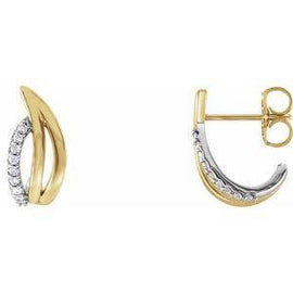 1/10 CTW Diamond Freeform J-Hoop Earrings