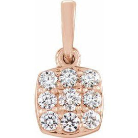 1/4 CTW Diamond Cluster Pendant