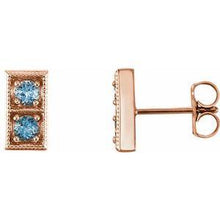 Load image into Gallery viewer, Aquamarine Two-Stone Earrings
