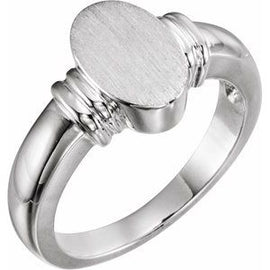 11.1x7.1 mm Oval Signet Ring