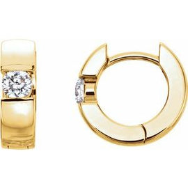 1/5 CTW Diamond Hinged Hoop Earrings