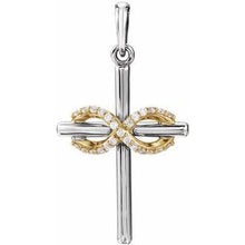 Load image into Gallery viewer, Rose .06 CTW Diamond Infinity-Inspired Cross Pendant
