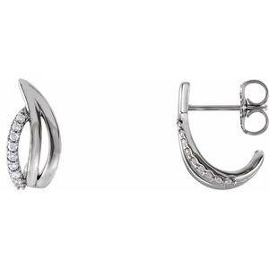 1/10 CTW Diamond Freeform J-Hoop Earrings