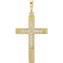 Load image into Gallery viewer, .08 CTW Diamond Cross Pendant
