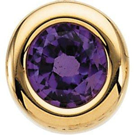 4 mm Round Imitation Blue Zircon Birthstone Slide Pendant