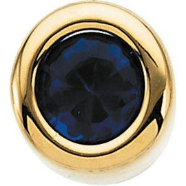 4 mm Round Imitation Blue Zircon Birthstone Slide Pendant