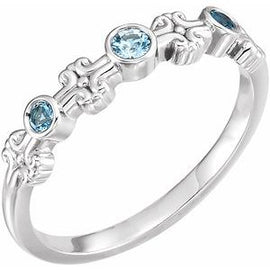 Aquamarine Bezel-Set Ring