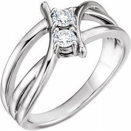 1 CTW Diamond Two-Stone Ring