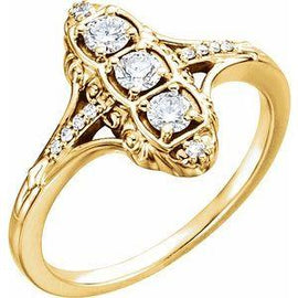 1/3 CTW Diamond 3-Stone Ring