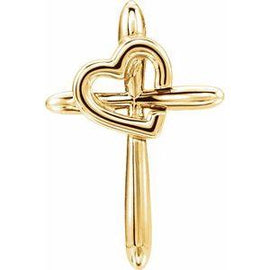 Cross with Heart Pendant