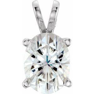 8x6 mm Oval Forever One™ Moissanite Pendant