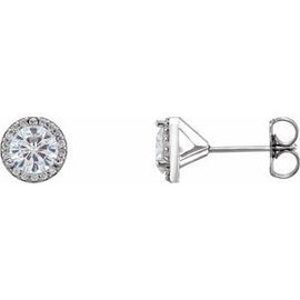 5 mm Round Forever One™ Moissanite & 1/10 CTW Diamond Earrings