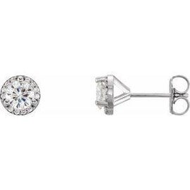5 mm Round Forever One™ Moissanite & 1/10 CTW Diamond Earrings