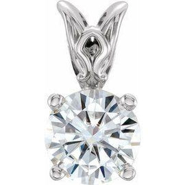 6.5 mm Round Forever One™ Moissanite Pendant