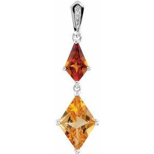 Madeira Citrine, Citrine & Diamond Pendant