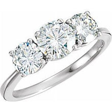 Load image into Gallery viewer, 6 mm Round Forever One™ Moissanite Three-Stone Anniversary Band
