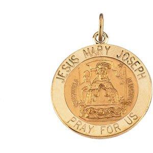 12 mm Round Jesus, Mary and Joseph Medal