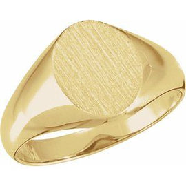 14K Yellow 10x8 mm Oval Signet Ring